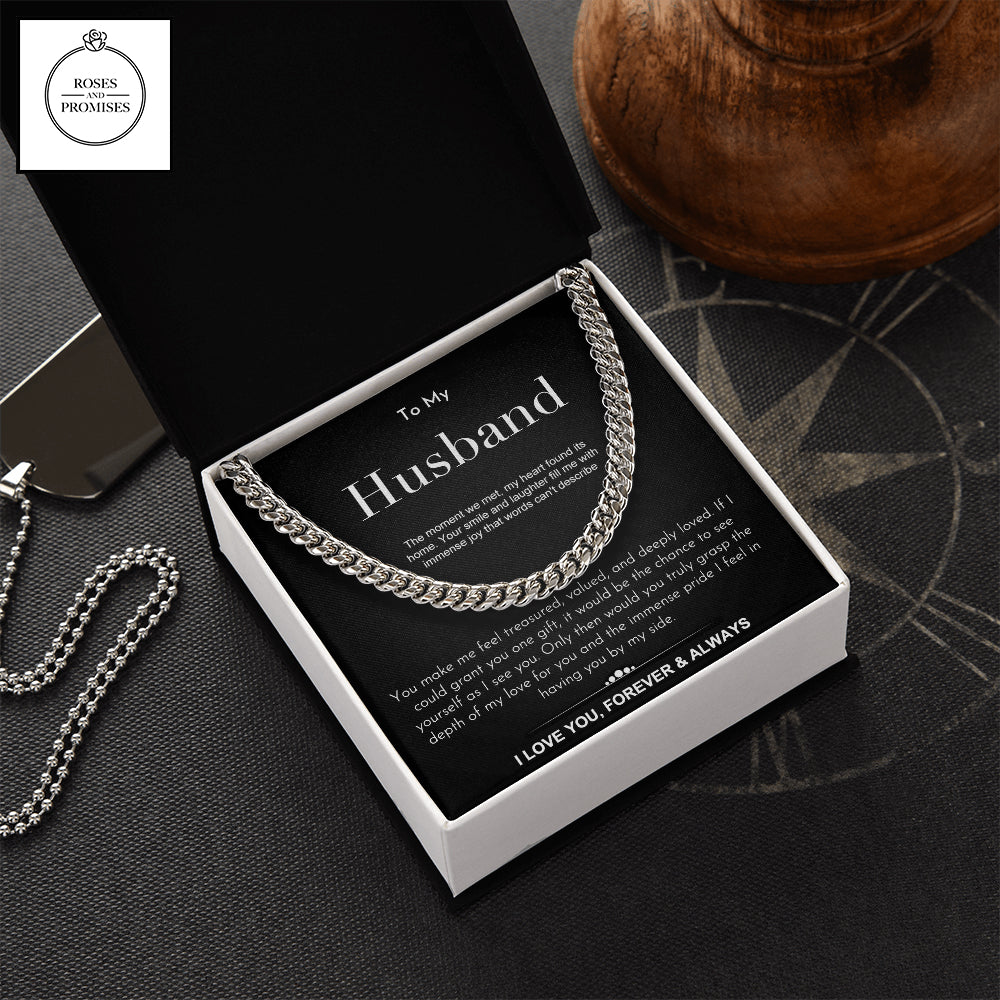 To My Husband Cuban Link Chain Necklace