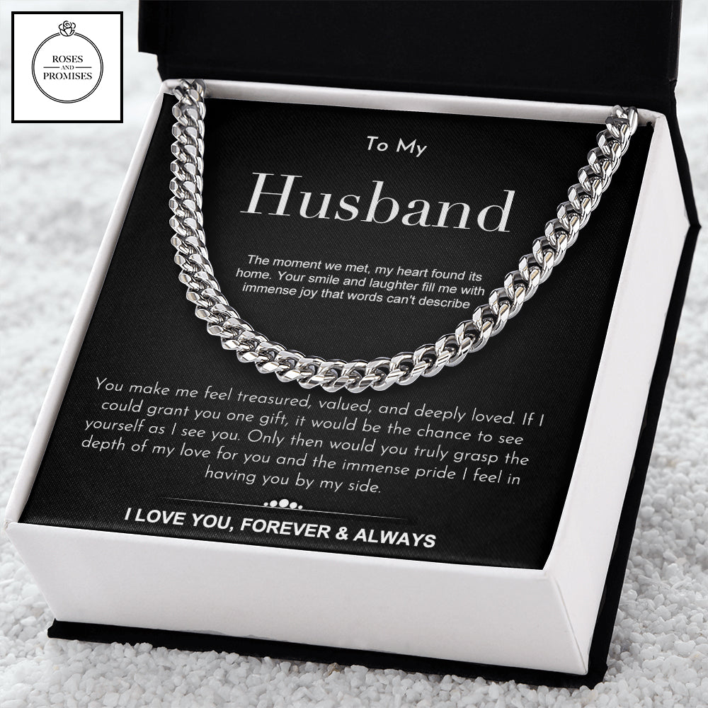 To My Husband Cuban Link Chain Necklace