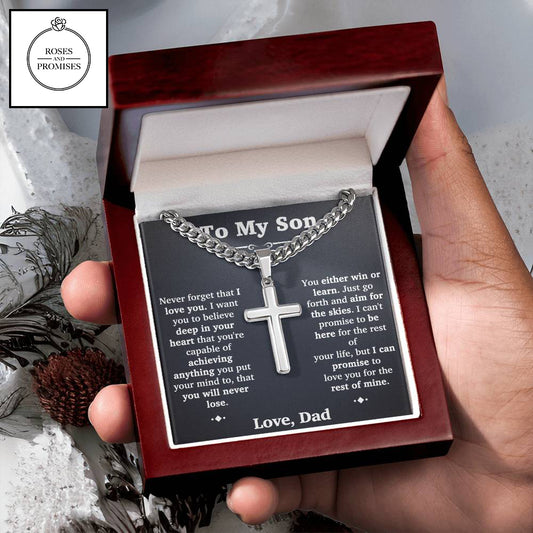 Cuban Chain with Artisan Cross Necklace