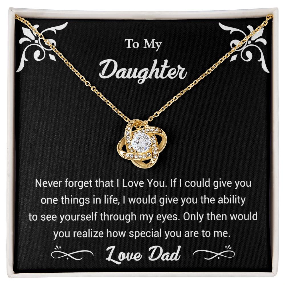 Love Knot Pendant Necklace | To my Daughter necklace | To my Daughter from Dad | Gift from Dad to Daughter