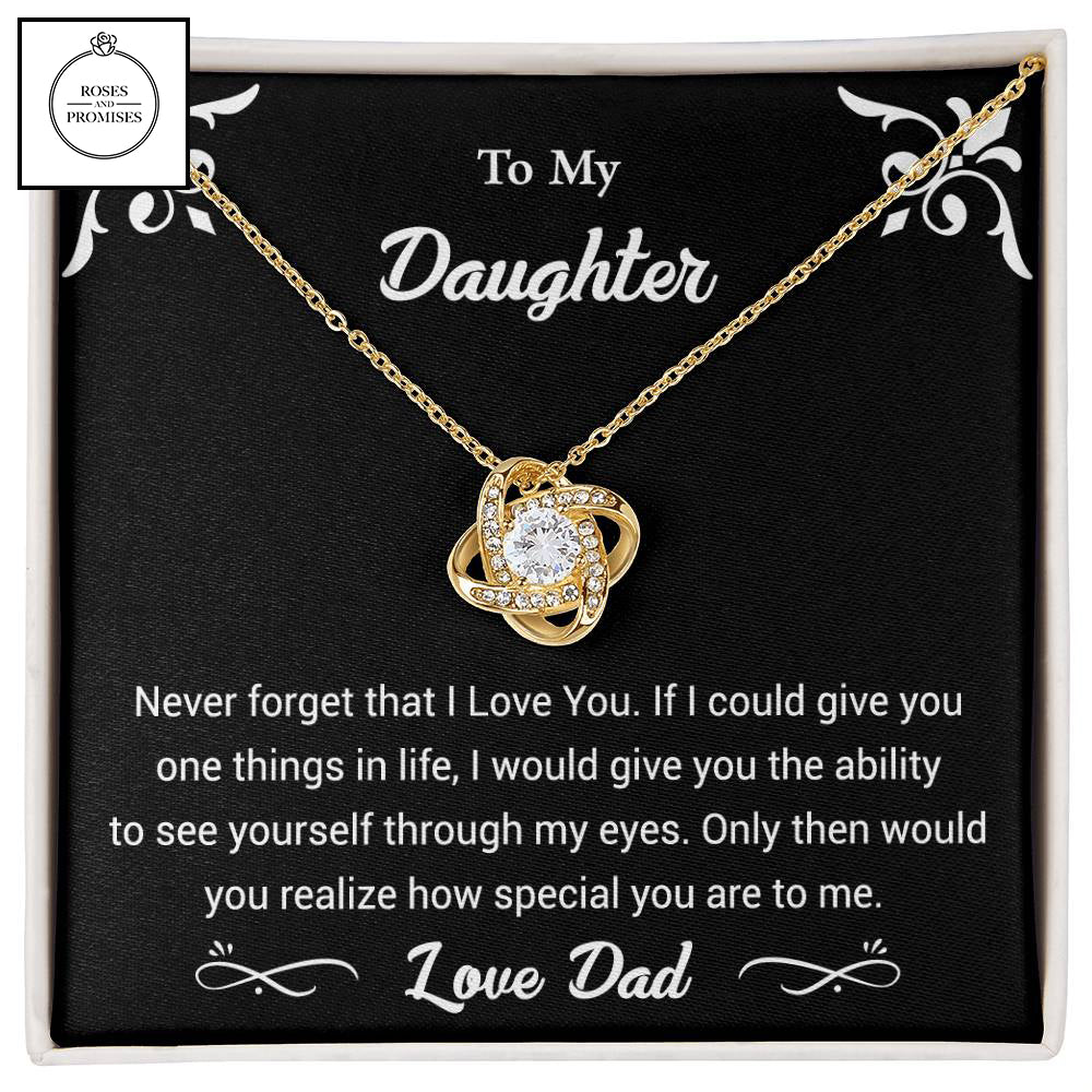 To my Daughter Love Knot Pendant Necklace