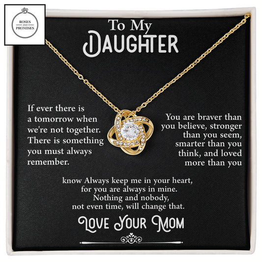 To My Daughter Love Knot Necklace