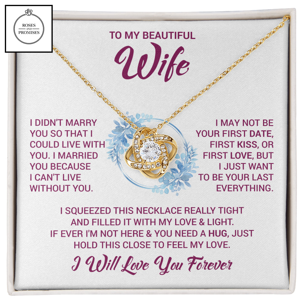 To My Beautiful Wife Love Knot Necklace
