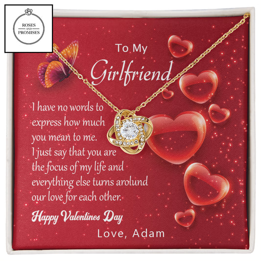 To My Girlfriend Knot Love Necklace, Valentine Gift, Gift to my Girlfriend, Gift Idea, Gift to Her