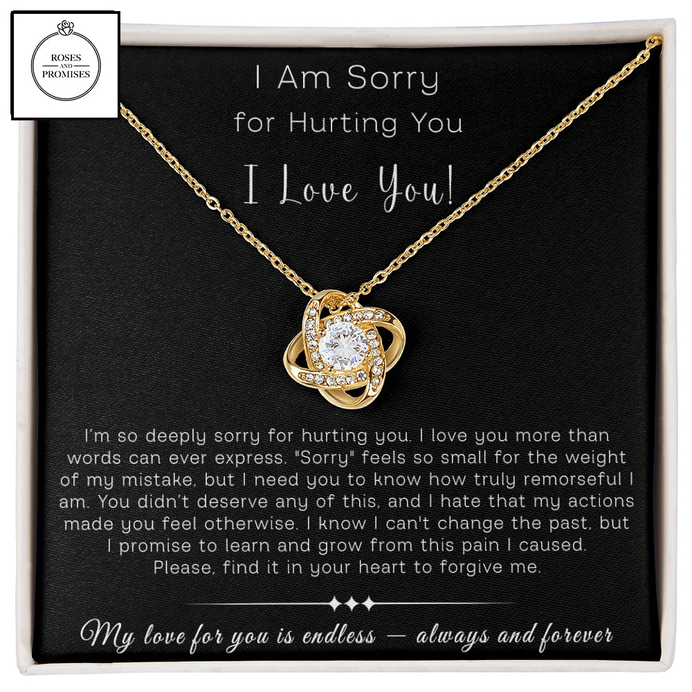 I am Sorry for Hurting You Love Knot Necklace