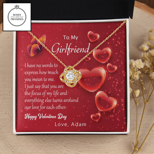 To My Girlfriend Love Knot Necklace