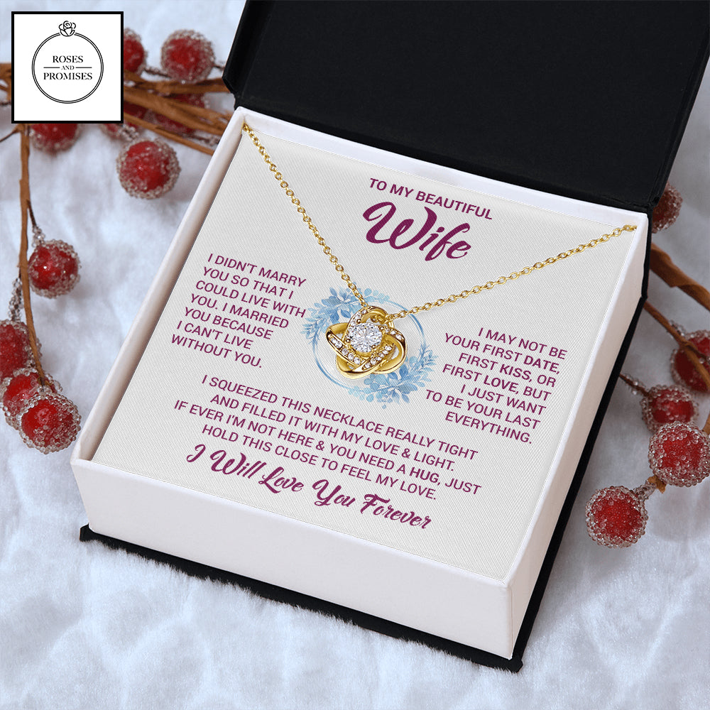To My Beautiful Wife Love Knot Necklace