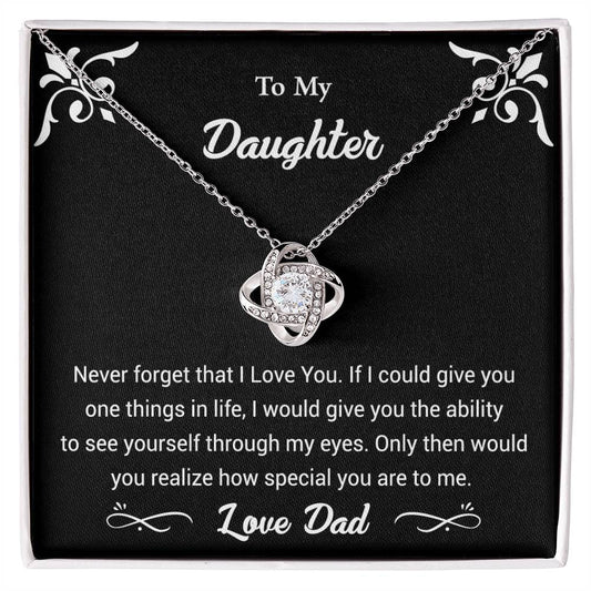 Love Knot Pendant Necklace | To my Daughter necklace | To my Daughter from Dad | Gift from Dad to Daughter