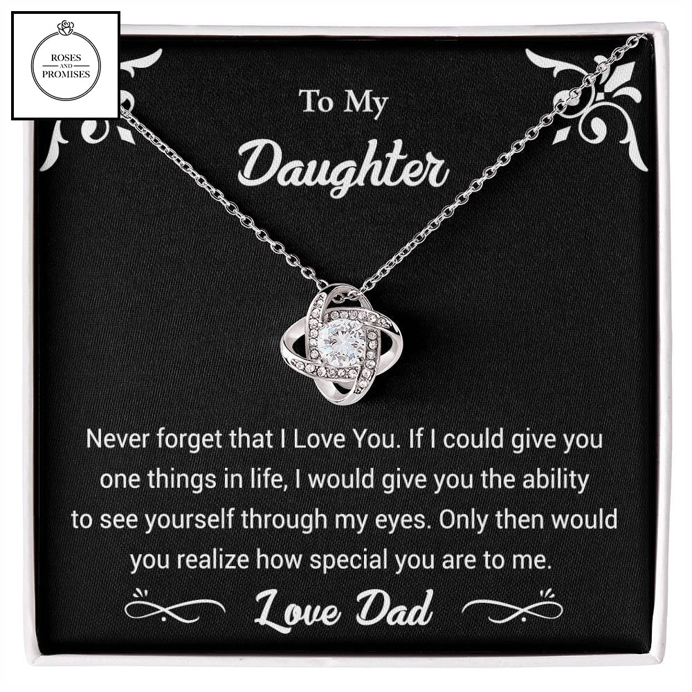 To my Daughter Love Knot Pendant Necklace