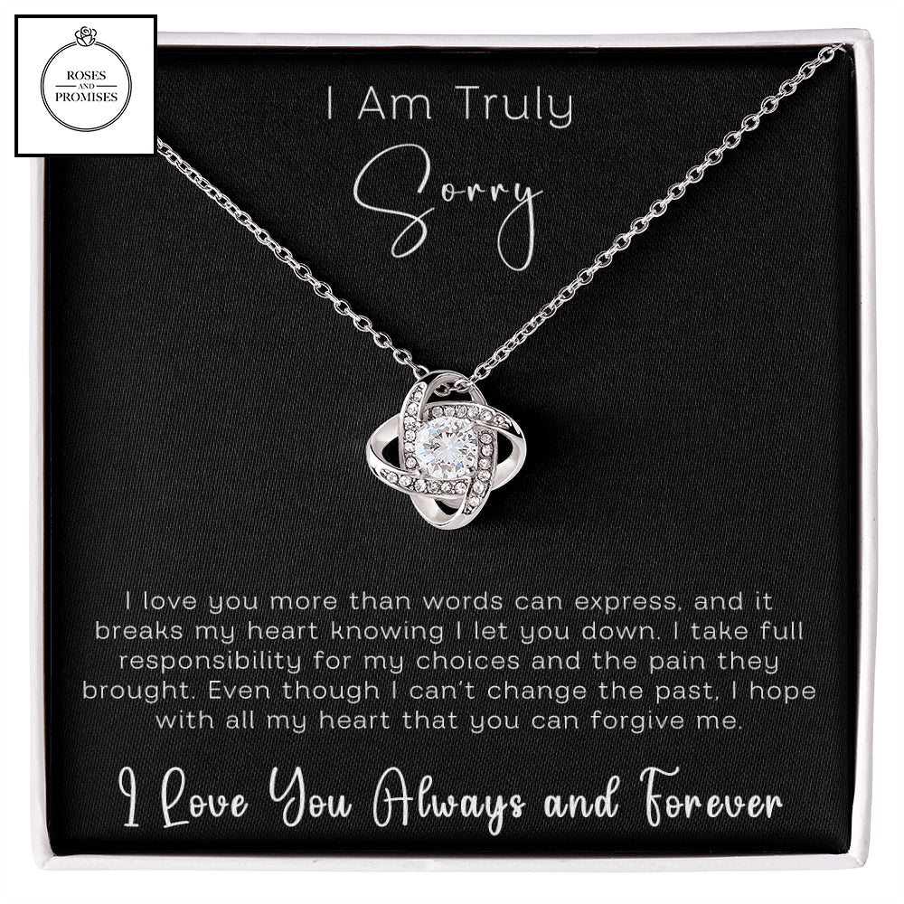 I am Truly Sorry Love Knot Necklace