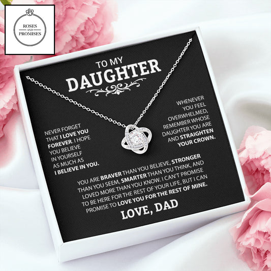 Love Knot Necklace To My Daughter, Gift to Daughter from Dad, Birthday Gift to Daughter, Gift for Specail Daughter, Gift for Girl