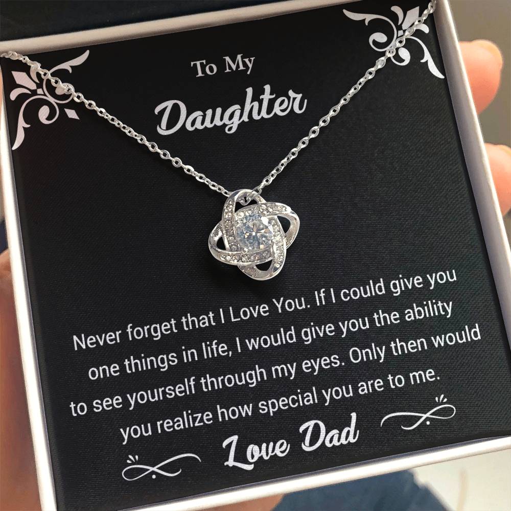 Love Knot Pendant Necklace | To my Daughter necklace | To my Daughter from Dad | Gift from Dad to Daughter