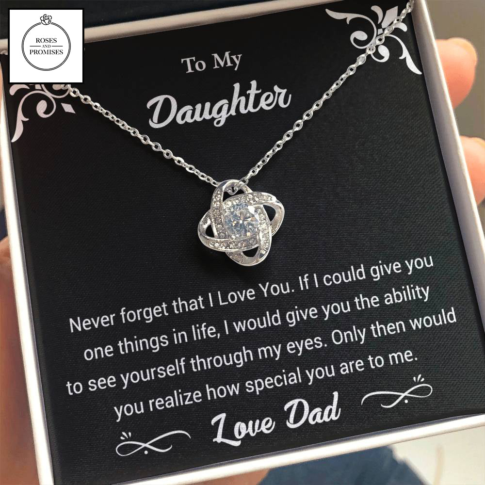 To my Daughter Love Knot Pendant Necklace