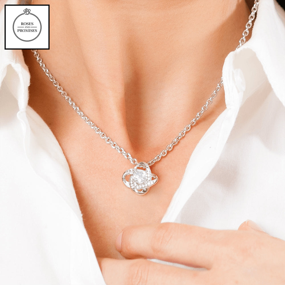 To my Daughter Love Knot Pendant Necklace