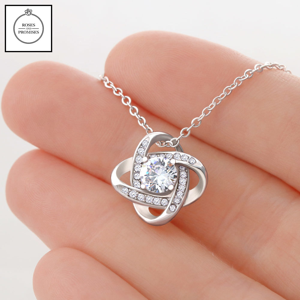 To my Daughter Love Knot Pendant Necklace