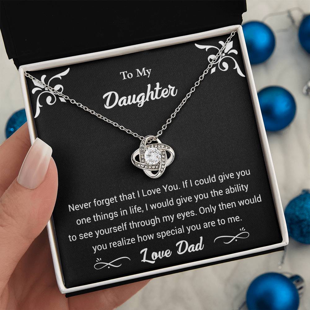 Love Knot Pendant Necklace | To my Daughter necklace | To my Daughter from Dad | Gift from Dad to Daughter