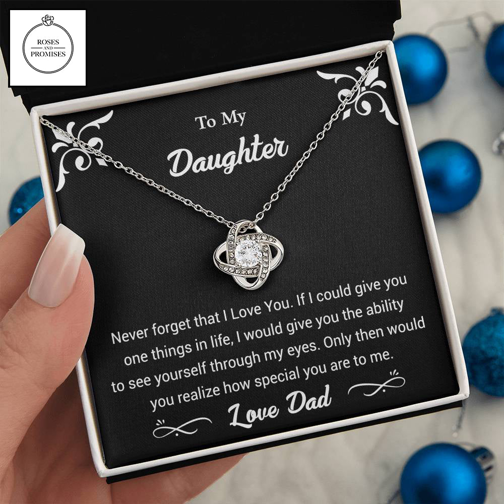 To my Daughter Love Knot Pendant Necklace