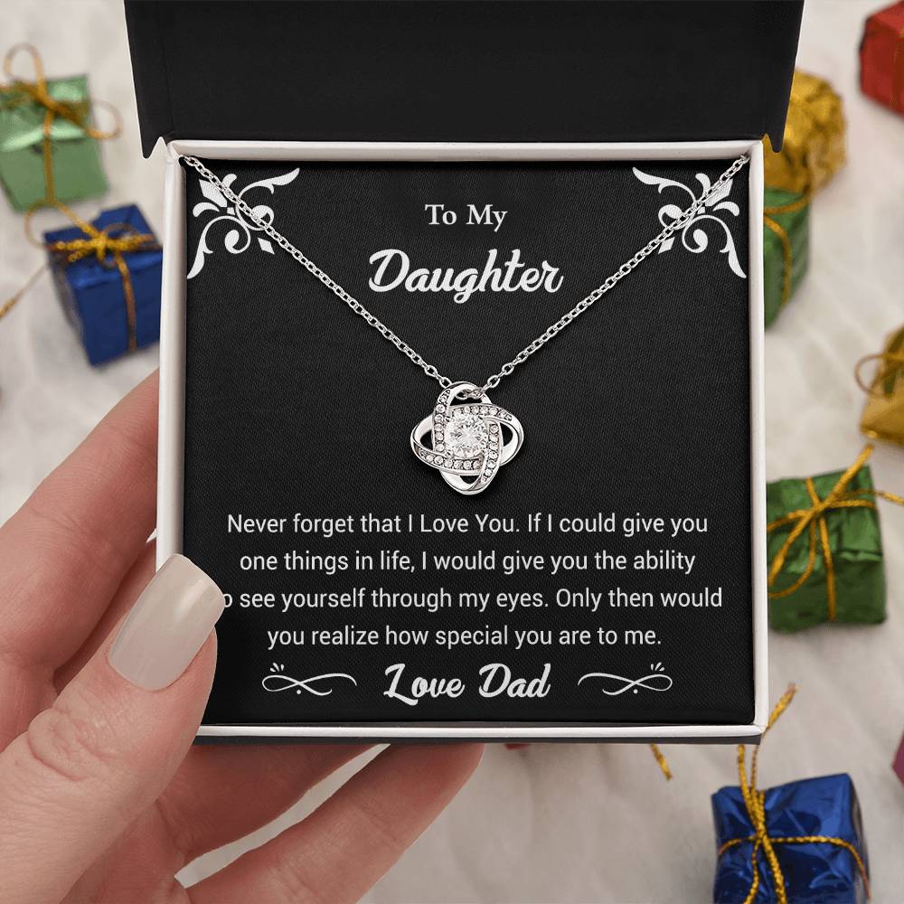 Love Knot Pendant Necklace | To my Daughter necklace | To my Daughter from Dad | Gift from Dad to Daughter