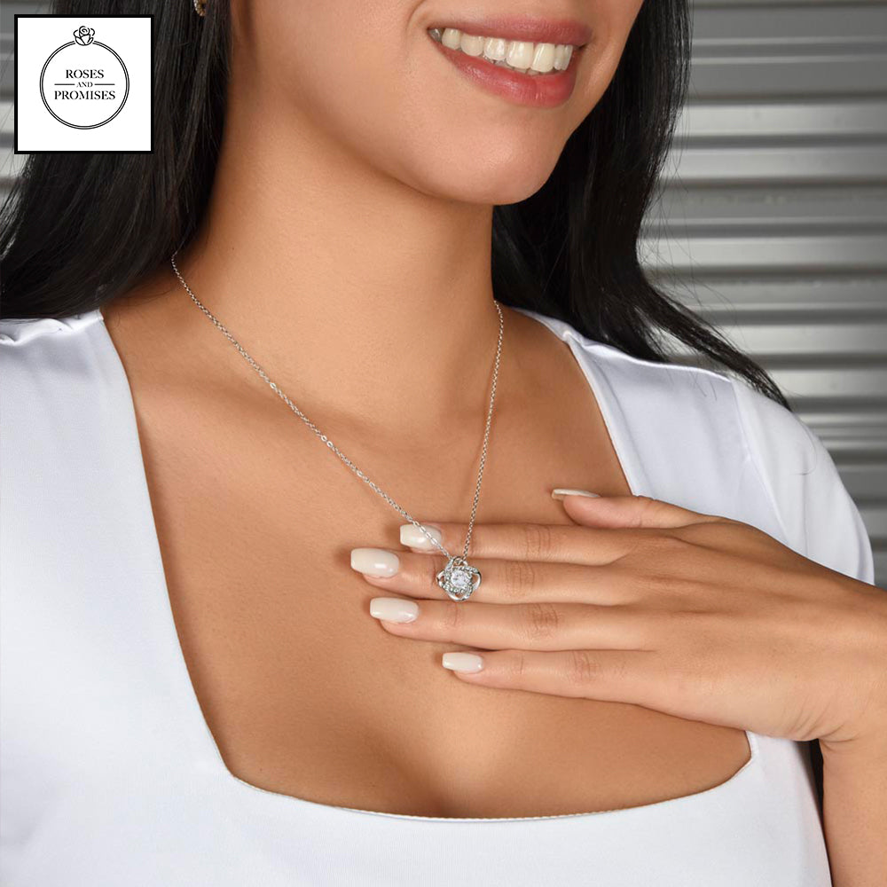 To my Daughter Love Knot Pendant Necklace