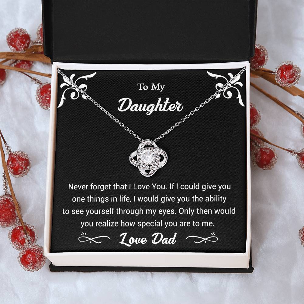 Love Knot Pendant Necklace | To my Daughter necklace | To my Daughter from Dad | Gift from Dad to Daughter