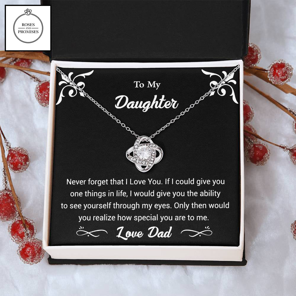 To my Daughter Love Knot Pendant Necklace