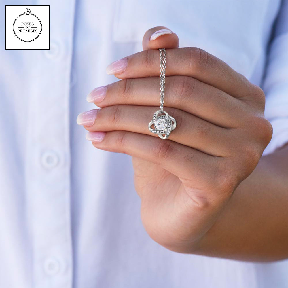 To my Daughter Love Knot Pendant Necklace