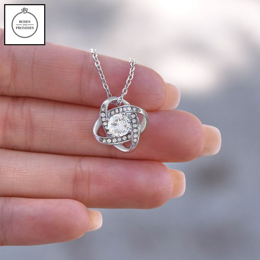 To my Daughter Love Knot Pendant Necklace