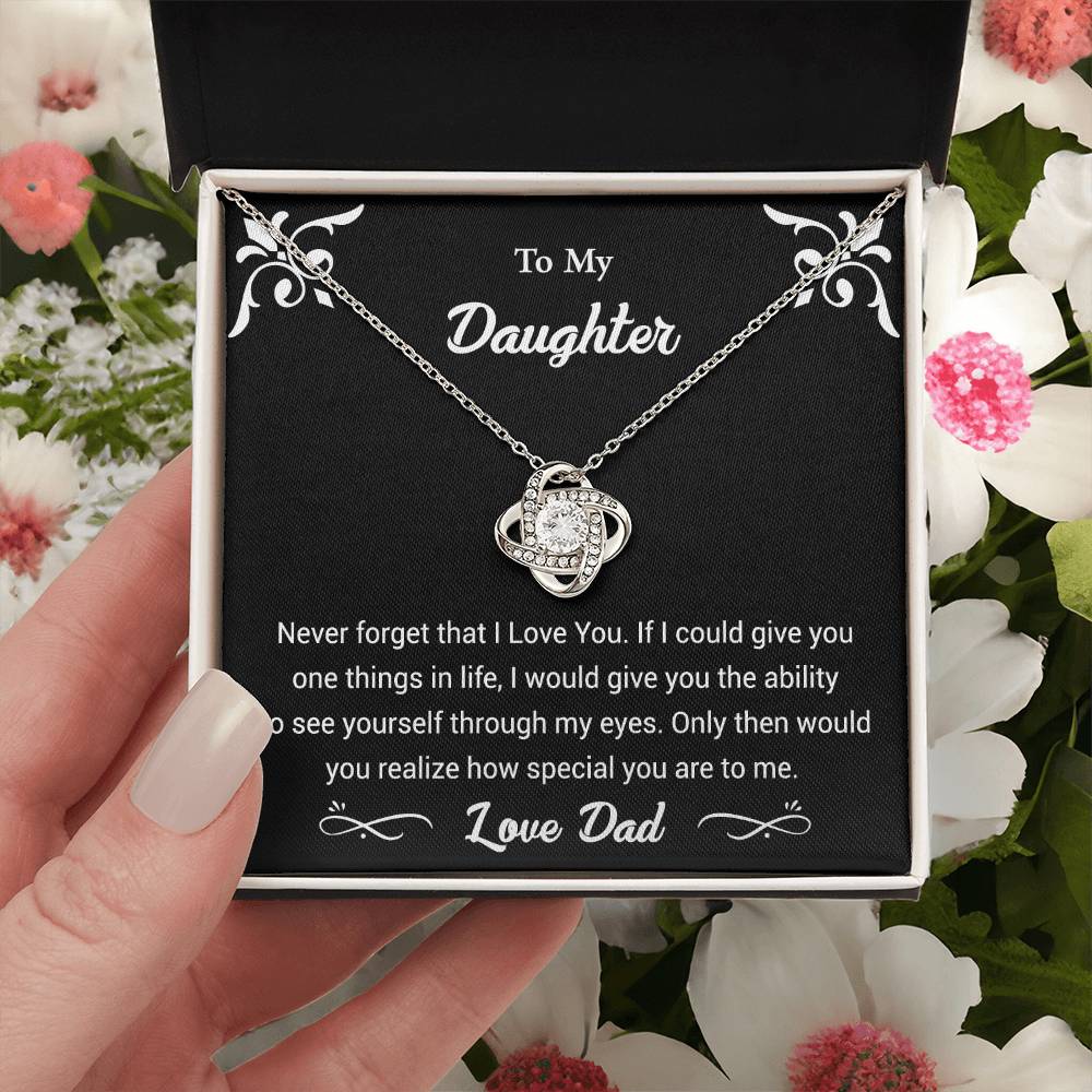 Love Knot Pendant Necklace | To my Daughter necklace | To my Daughter from Dad | Gift from Dad to Daughter