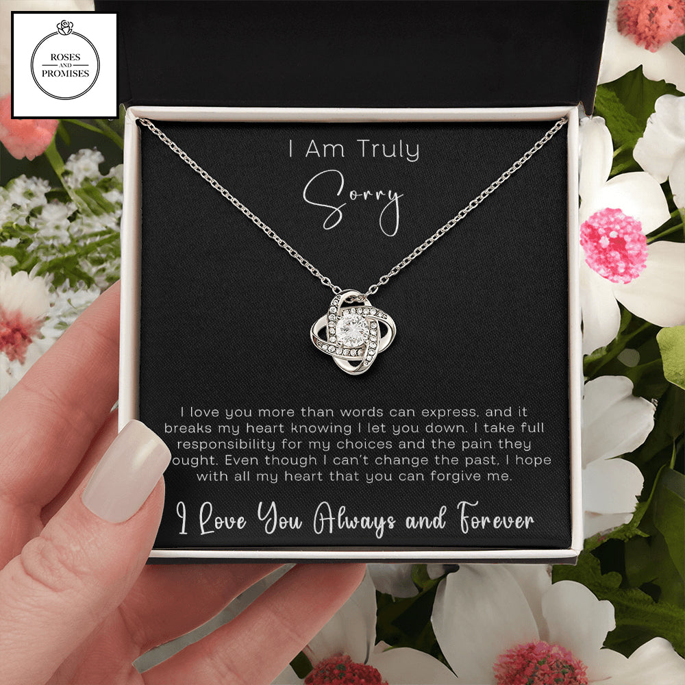 I am Truly Sorry Love Knot Necklace