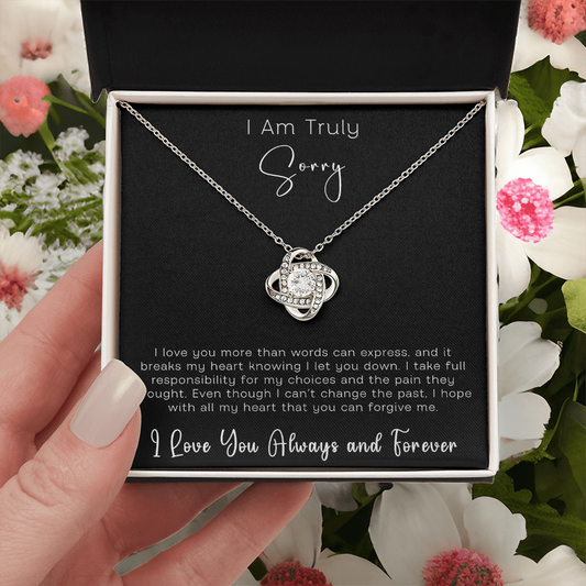 I am Truly Sorry Love Knot Necklace, Apology Gift Necklace For Her, Gift for Girlfriend, Gift for Wife, Gift for Soulmate