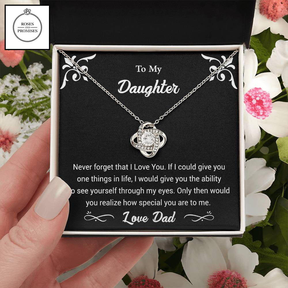 To my Daughter Love Knot Pendant Necklace