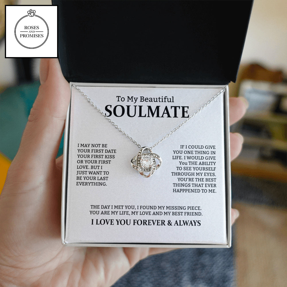 To My Beautiful Soulmate Love Knot  Necklace, Gifts for Wife, Gifts for Girlfriend, Anniversary Gift, Birthday Gifts