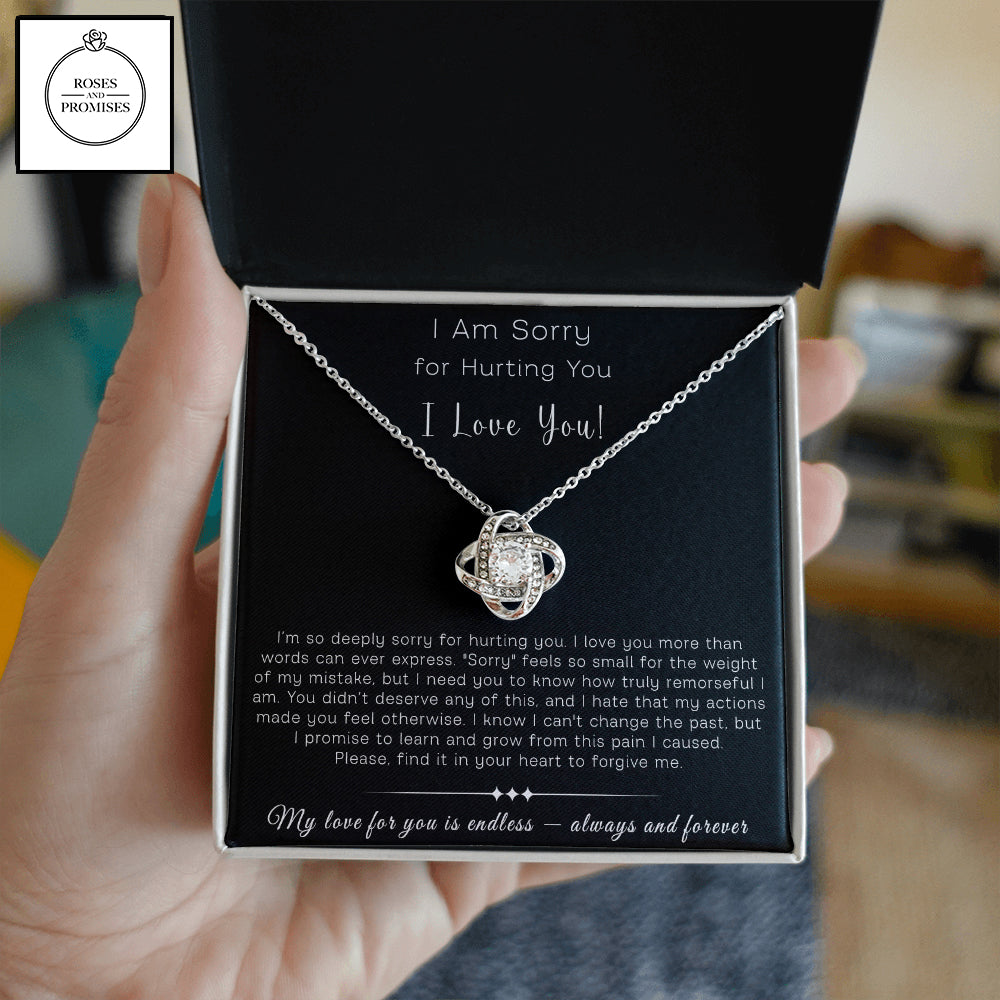 I am Sorry for Hurting You Love Knot Necklace