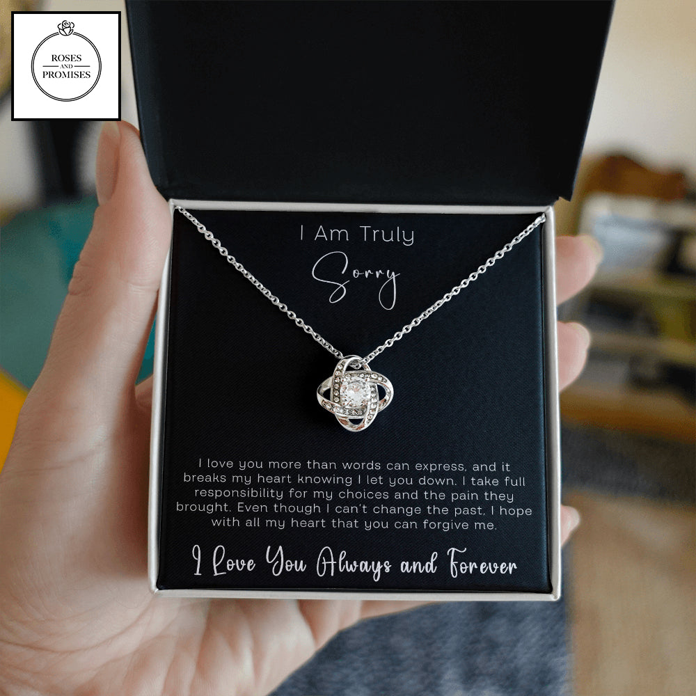 I am Truly Sorry Love Knot Necklace