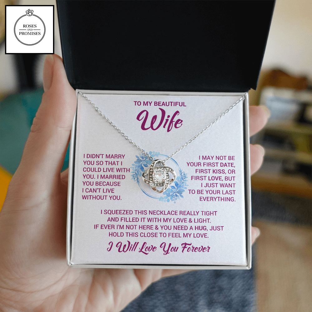 To My Beautiful Wife Love Knot Necklace