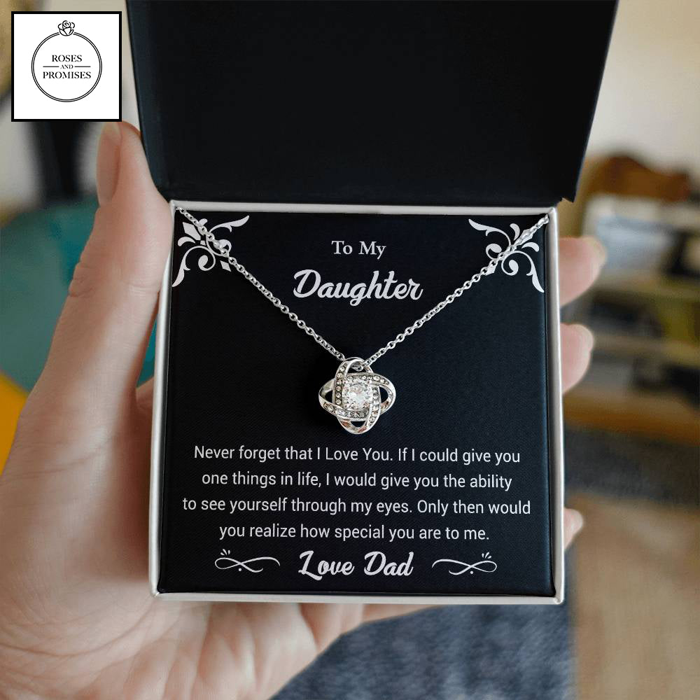 To my Daughter Love Knot Pendant Necklace