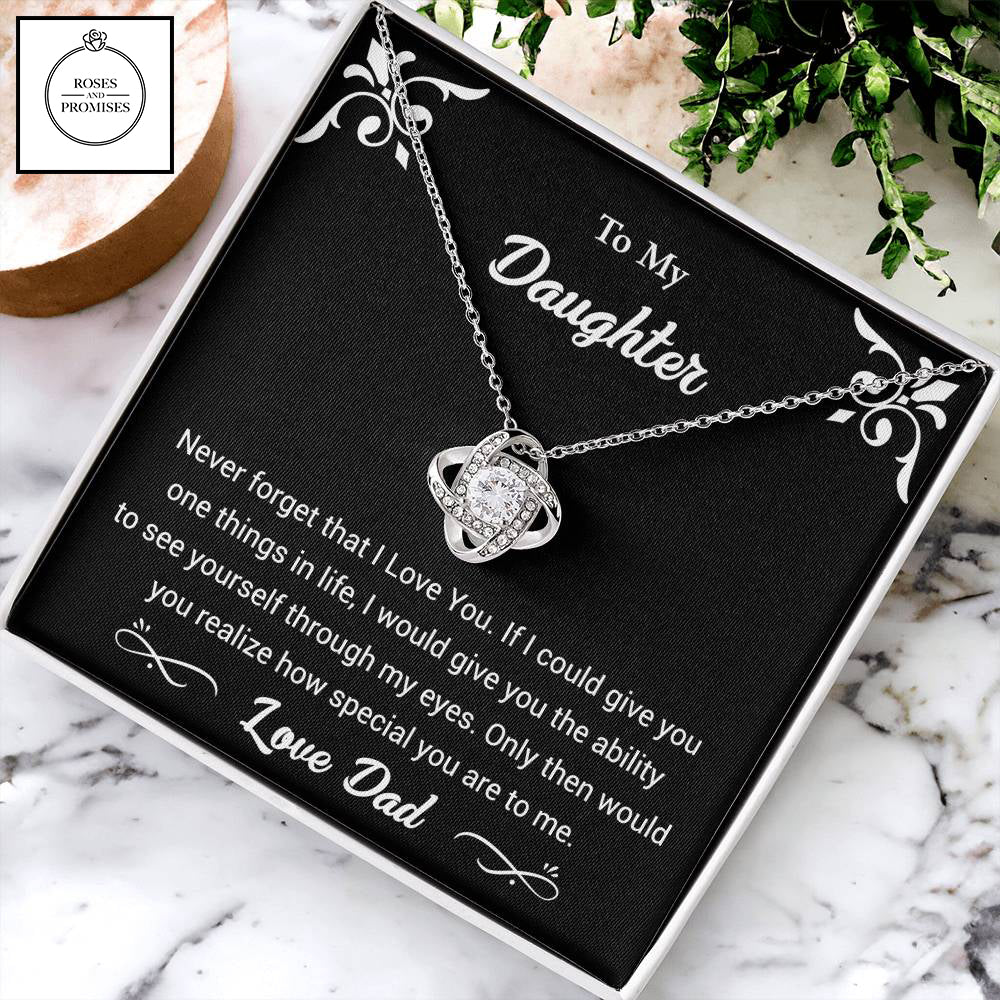 To my Daughter Love Knot Pendant Necklace