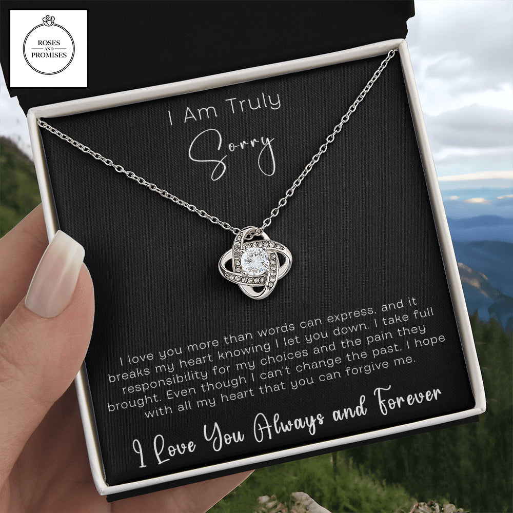 I am Truly Sorry Love Knot Necklace