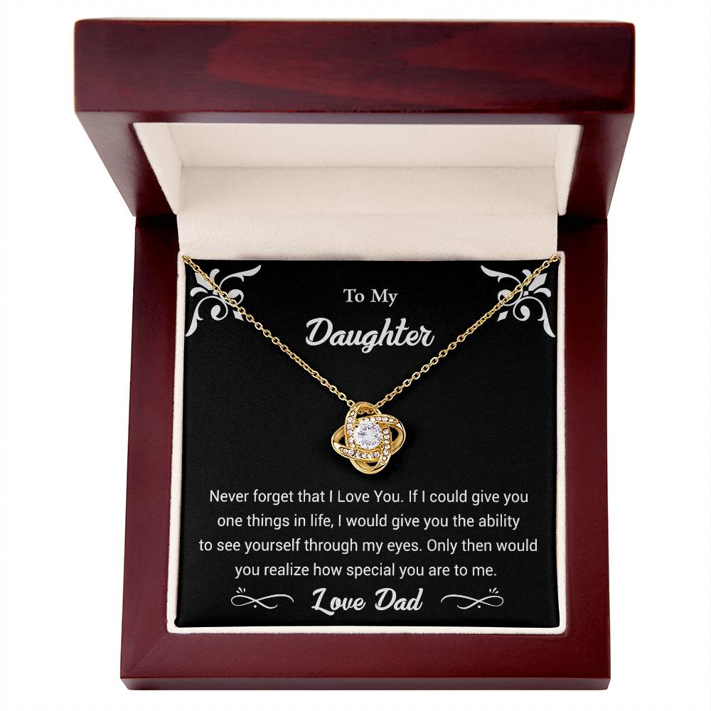 Love Knot Pendant Necklace | To my Daughter necklace | To my Daughter from Dad | Gift from Dad to Daughter