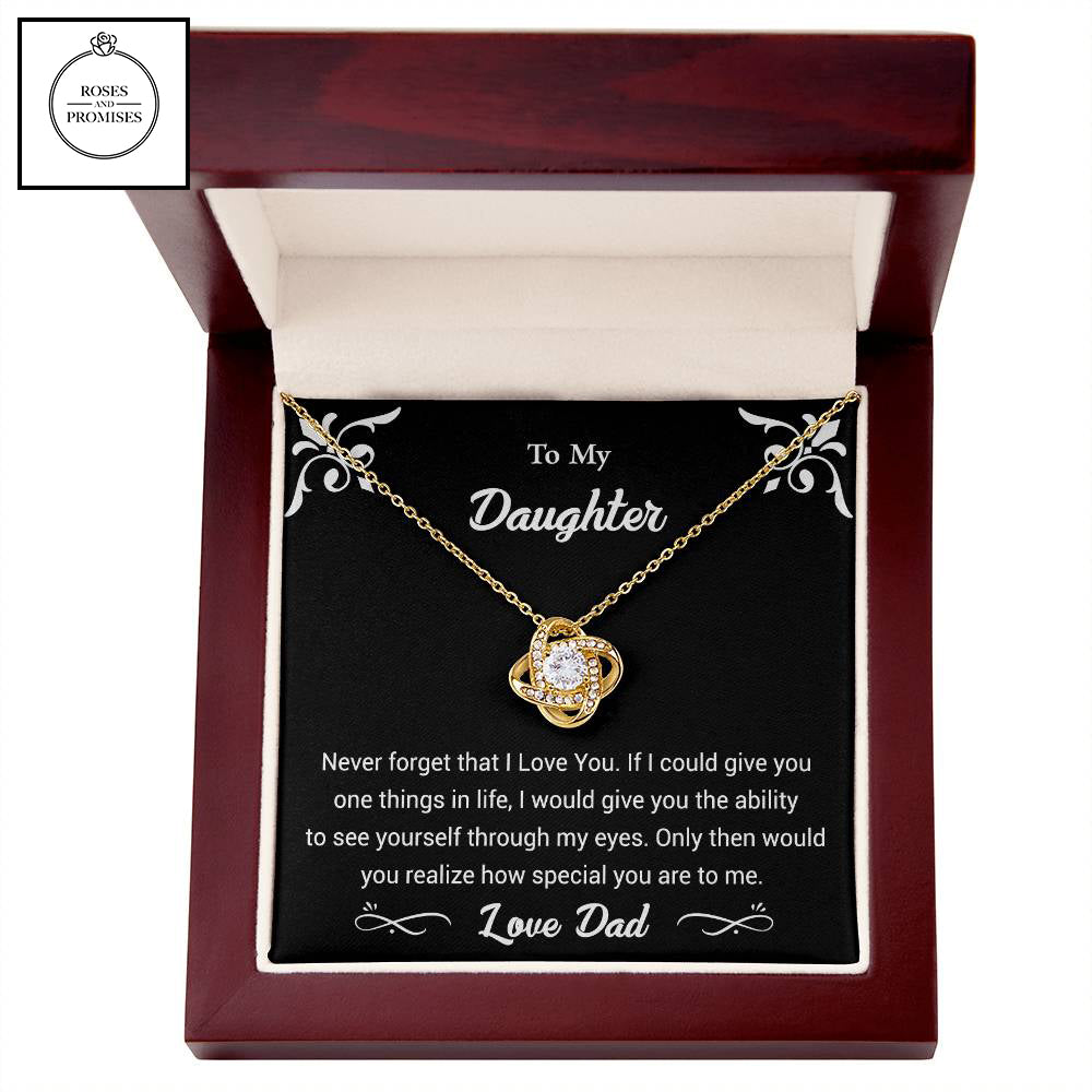 To my Daughter Love Knot Pendant Necklace