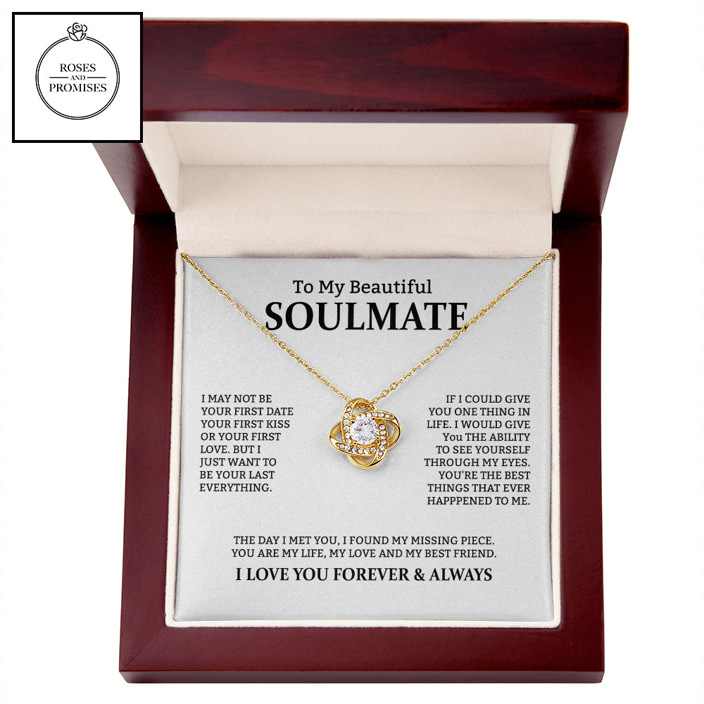 To My Beautiful Soulmate Love Knot  Necklace, Gifts for Wife, Gifts for Girlfriend, Anniversary Gift, Birthday Gifts