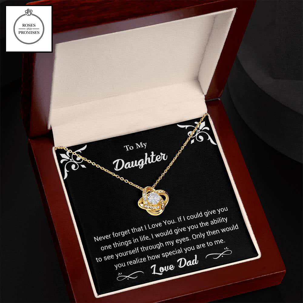 To my Daughter Love Knot Pendant Necklace