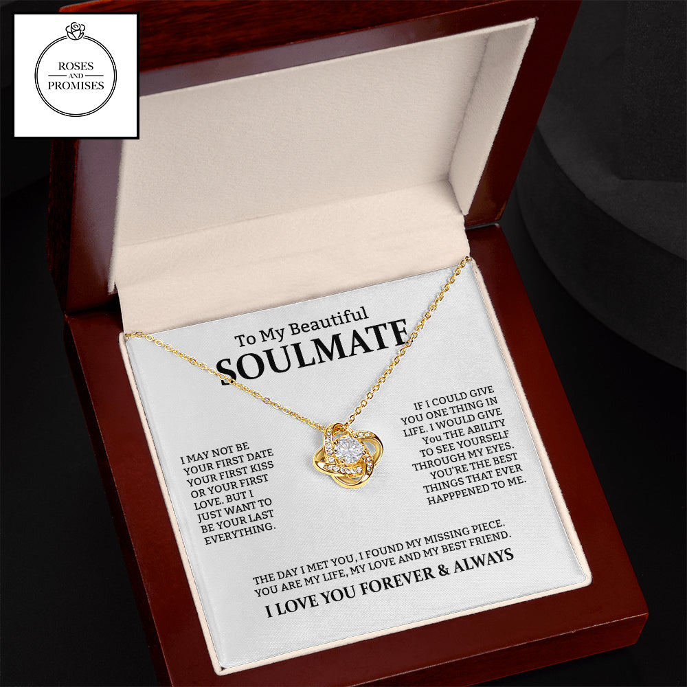 To My Beautiful Soulmate Love Knot  Necklace, Gifts for Wife, Gifts for Girlfriend, Anniversary Gift, Birthday Gifts