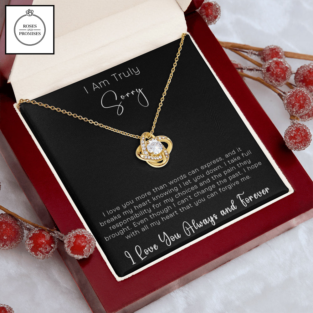 I am Truly Sorry Love Knot Necklace