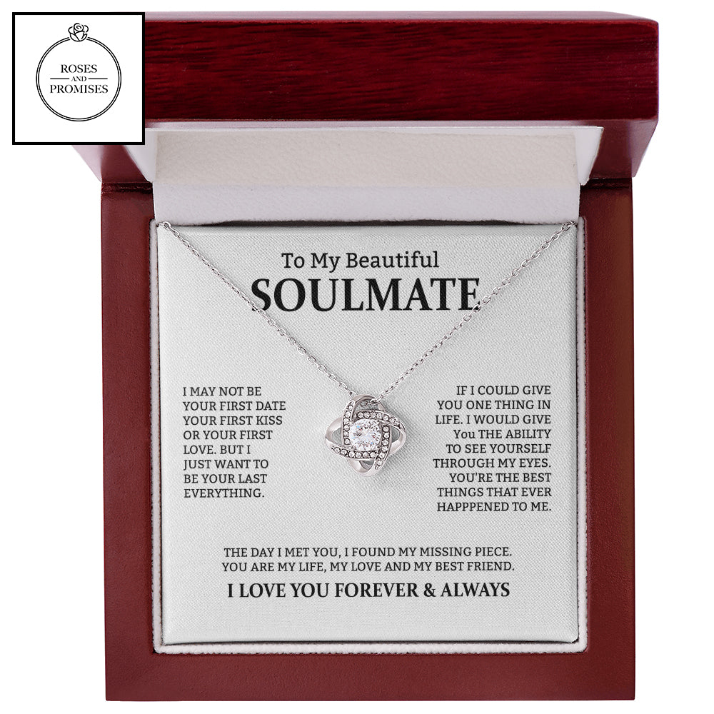 To My Beautiful Soulmate Love Knot  Necklace, Gifts for Wife, Gifts for Girlfriend, Anniversary Gift, Birthday Gifts