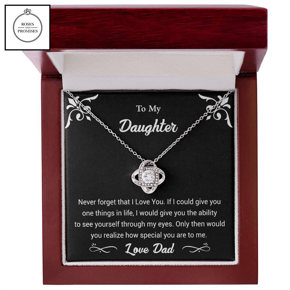 To my Daughter Love Knot Pendant Necklace
