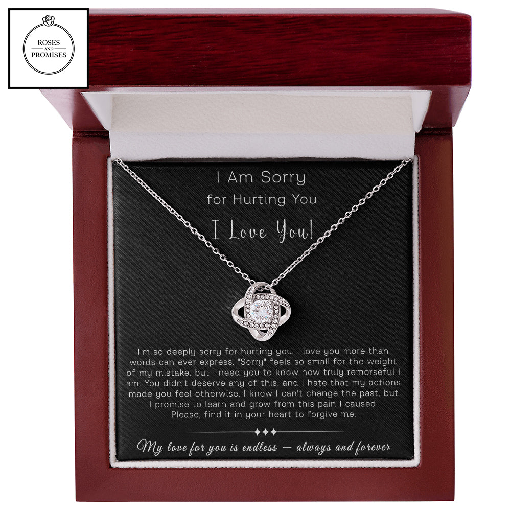 I am Sorry for Hurting You Love Knot Necklace