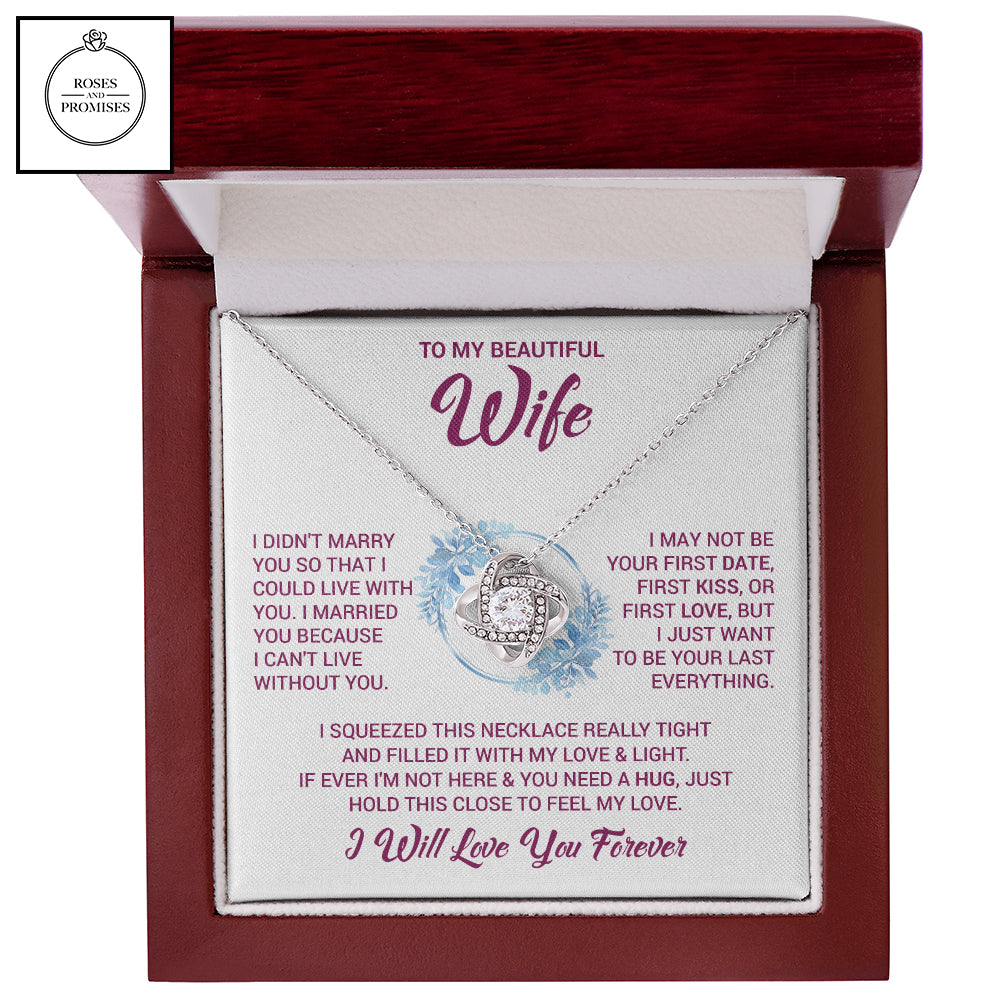 To My Beautiful Wife Love Knot Necklace