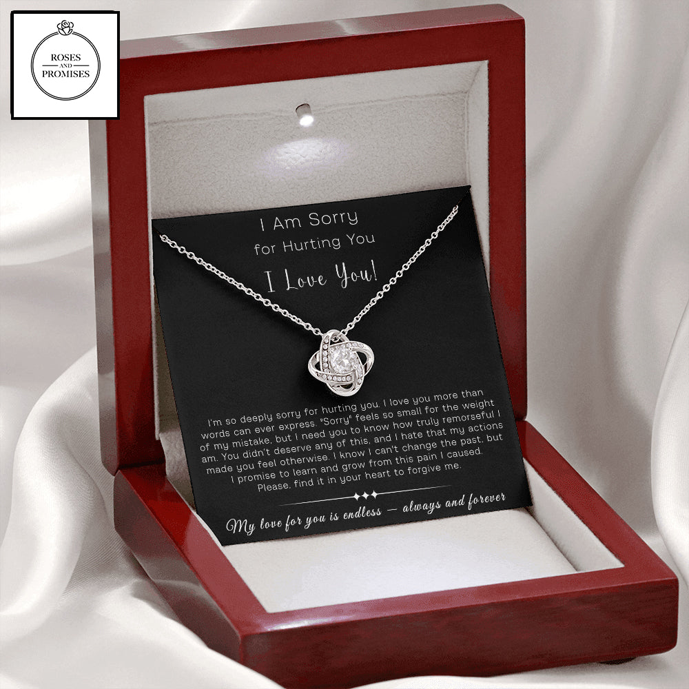 I am Sorry for Hurting You Love Knot Necklace
