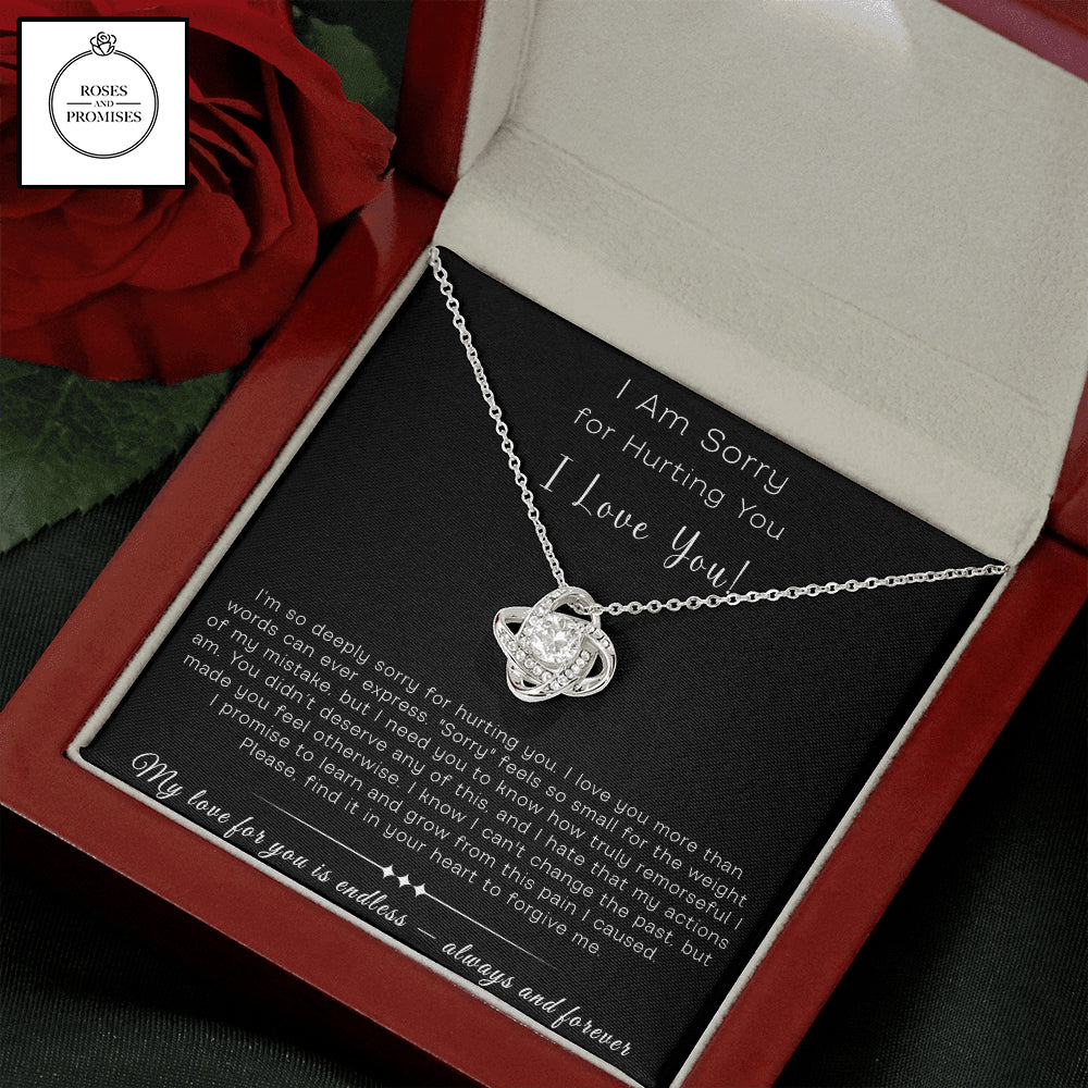 I am Sorry for Hurting You Love Knot Necklace